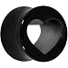 1/2" Black Acrylic Hollow Heart Saddle Plug