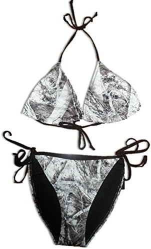 Black Camo Bikini SET Naked North Snow Womens Camouflage String Bikini S M L XL (Small)