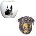Full Color Rottweiler Pillow Vase, Porcelain by Rosalinde (4')
