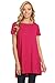 Womens Solid Bamboo Side-Slit Short Sleeve and Sleeveless Round Neck Tunic Top
