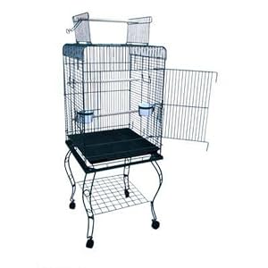 Brand New Parrot Bird Cage Cages Play W/stand on Wheels 20x20x58, Green