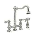 Fontaine Faucets Bridge Kitchen Faucet with Side Spray Stainless Steel 413QXZZ135L. SL160 Fontaine Faucets Bridge Kitchen Faucet with Side Spray Stainless Steel