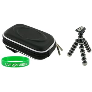 EVA Hard Shell Carrying Case (Black) and Premium Tripod for Olympus Stylus 5010 14 MP Digital Camera Pink