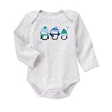 GYMBOREE(ジンボリー) ペンギン パルズ ボディスーツ ヘザー グレー ロンパース長袖 6～12ヶ月【並行輸入】