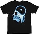 The Simpsons Homer Glow in the Dark Brain X-ray Black T-shirt Tee
