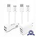 Blitz Element Home & Travel Charger Bundle for Samsung Galaxy S5 / Note 3 : (2) 6 Ft USB 3.0 Charging Data Sync Cables (1) Dual Port USB Car Charger (1) Dual Port 15W USB Power Adapter Wall Charger