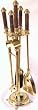 21" 5 Piece Brass Fire Place Set-#15170