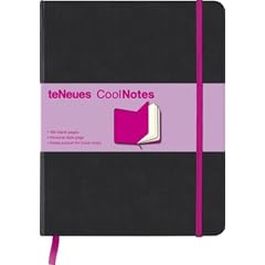 CoolNotes black/neon pink: Blanko. Seite f�r pers�nliche Daten. Tasche f�r lose Notizen
