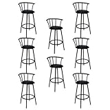 24' Metal Swivel Bar Stools with Black Vinyl Seats