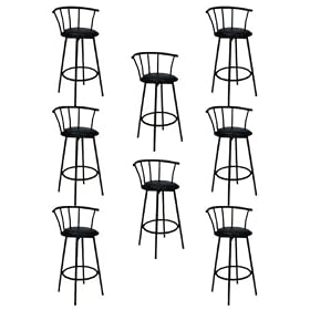 Click here to buy 8 24 Black Bar Stools by The Furniture Cove.