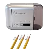 OfficeGoods Electric & Battery Operated Pencil Sharpener for Home Office & School, Sharpens Evenly Every Time, Great for Everyone that Wants the Perfect Point (Silver)