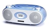 LUXUS PORTABLES STEREO RADIO, MUSIKANLAGE MIT TOP LOADING CD PLAYER, AUX IN FÜR EXTERNE AUDIOQUELLEN, Z.B. MP3 PLAYER, BLAU, NEU + OVP