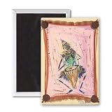 The Happy Drummer, 2004 (w/c & ink on paper).. - 3x2 inch Fridge Magnet - large magnetic button - Magnet