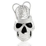 Hip Hop Wholesale - SILVER STYLE SKULL CROWN ICED OUT BELT BUCKLE