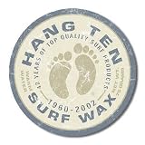 Hang Ten Surf Wax Surfing Round Distressed Retro Vintage Tin Sign