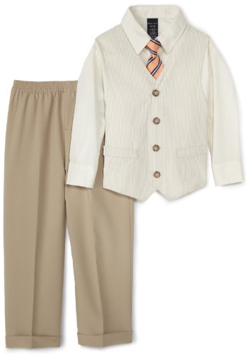 External hard drive:Nautica Dress Up  Boys 2-7 Seersucker Stripe Vest Set,Khaki,6