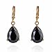 Yazilind Charming Smooth 18k Gold Plated Inlay Teardrop Cubic Zirconia Simple Design Dangle Drop Earrings