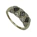 9ct Yellow Gold Ladies 0.25ct of White and Black Diamonds Set Turban Ring Size - P