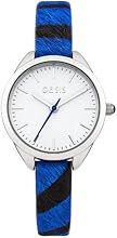 Oasis Women's Quartz Watch with White Dial Analogue Display and Blue Leather Strap B1441
