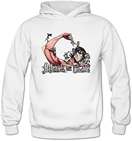 Shaningway Women's Attack On Titan Titan Hooded Sweatshirts White
