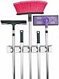 Xcellent Global 5 Position Mop Broom Holder Hanger Organizer Wall Rack M-HG022