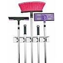 Xcellent Global 5 Position Mop Broom Holder Hanger Organizer Wall Rack M-HG022
