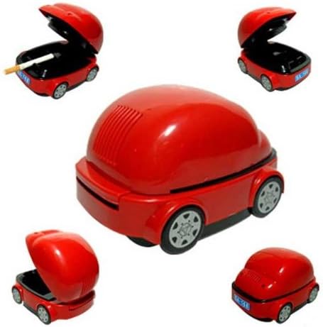 Ehotbill Cute USB Powered / AA Batteries Car Shaped Auto Cigarette Smokeless Ashtray Air Purifier Durable Model Car Shape Smokeless Ashtray (Red)