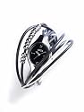 Opex - 2341F1 - Filante - Montre Femme - Quartz Analogique - Cadran Noir - Bracelet Cuir Noir/Blanc