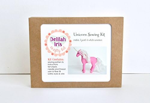 Stuffed Pink Unicorn Sewing Kit - DIY Craft Kit By DelilahIris: Make Your Own Unicorn Stuffie