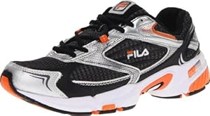 Fila Men's DLS Swerve Running Shoe, Castlerock/Metallic Silver/Vibrant Orange, 7 M US