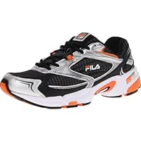 Fila Men's DLS Swerve Running Shoe, Castlerock/Metallic Silver/Vibrant Orange, 7 M US
