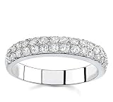 14k White Gold Two-Row Diamond Band (H/I1-I2, 1/2 ct. tw.)