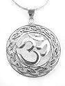 Om Hindu and Celtic Knot Sterling Silver Charm Pendant