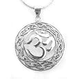 Om Hindu and Celtic Knot Sterling Silver Charm Pendant