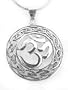 Om Hindu and Celtic Knot Sterling Silver Charm Pendant
