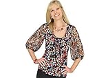 Misses Bay Studio Career Bubble Design Chiffon Top
