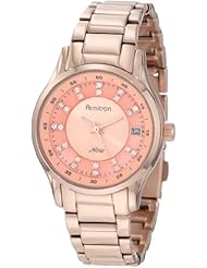 Armitron Womens 75/5035RMRG Swarovski Crystal Dial Rosegold-Tone Watch