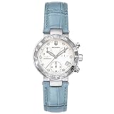 Accutron Women's Chamonix Diamond Chronograph Blue Leather Watch #26R11