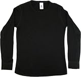 aapT207 KIDS Long Sleeve Baby Thermal T-Shirt, Black, 8