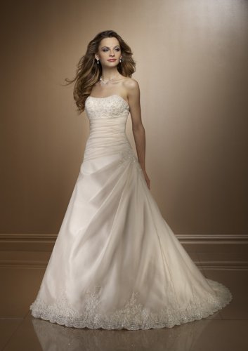 Plush Organza with Beaded Lace Wedding Gown