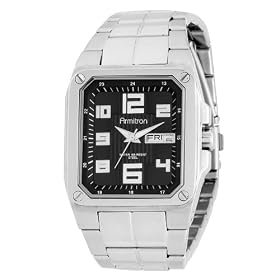 Armitron Men's Dress Square Case Black Dial Watch #204564BKSV