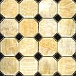 4x4 Sample of Honey Onyx Polished Octagon Mosaic Tiles with Black Dots