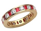 3.05 cts Genuine Ruby Eternity Band - Platinum, 18kt White or Yellow Gold