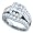 1.00 Carat Princess Baguette & Round Diamond Invisible 14K White Gold Bridal Ring Set