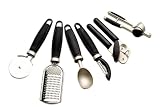 Pedrini Black & Satin 6-Piece Kitchen Gadget Set