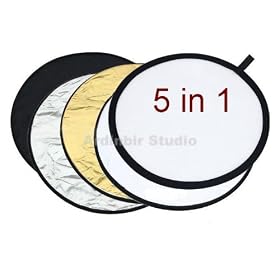 Ardinbir Studio 43 110cm 5 in 1 Round Collapsible Disc Photo Reflector/Diffuser Kit: Gold Silver Black White Translucent Set