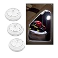 Wireless LED Lights - Set of 3 Push Lights, 3"dia. x 1.5"