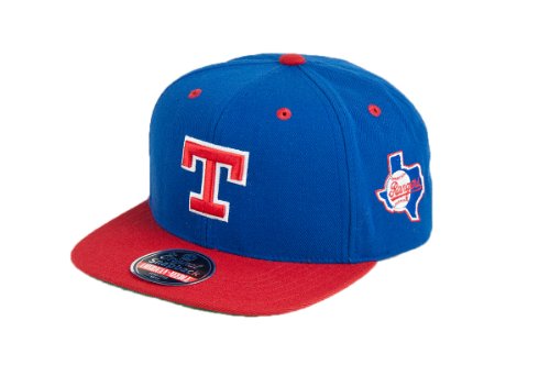 MLB Men's Texas Rangers Blockhead Snapback Cap (Royal/Red, Adjustable)