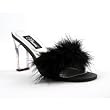 2 1/2 Inch Sexy Lingerie Shoe Single Sole With Chunky Heel Faux Fur Black