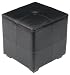Kitchen & Housewares : Global Distinctions B4-BLK Square 17-Inch-High Genuine Leather Ottoman, Black